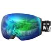 OutdoorMaster Ski Goggles PRO - Frameless, Interchangeable Lens 100% UV400 Protection Snow Goggles for Men & Women (Black Frame VLT 18% Grey Lens with Full REVO Green and Free Protective Case) view 1