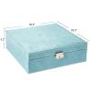 KLOUD City Two-Layer Jewelry Box Organizer Display Storage case with Lock (Blue) view 4