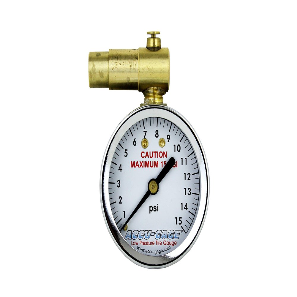 Accu-Gage by Milton Presta Valve Bike Tire Pressure Gauge with Bleeder Valve, for 0-15 PSI - ANSI Certified