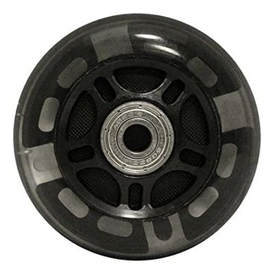 KSS 82A Skate Ripstik Light Up LED Inline Wheels with Bearings (2 Pack), 76mm, Black