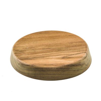 Whitecap Industries 60476 Canted Teak Winch Pad - 6-1/2" Top Diameter, 15 Angle,beige/brown