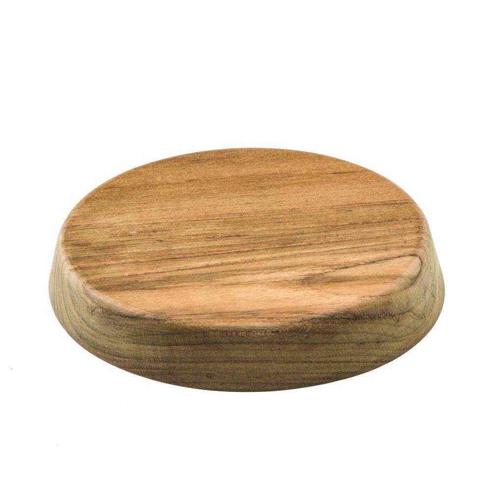 Whitecap Industries 60476 Canted Teak Winch Pad - 6-1/2" Top Diameter, 15 Angle,beige/brown