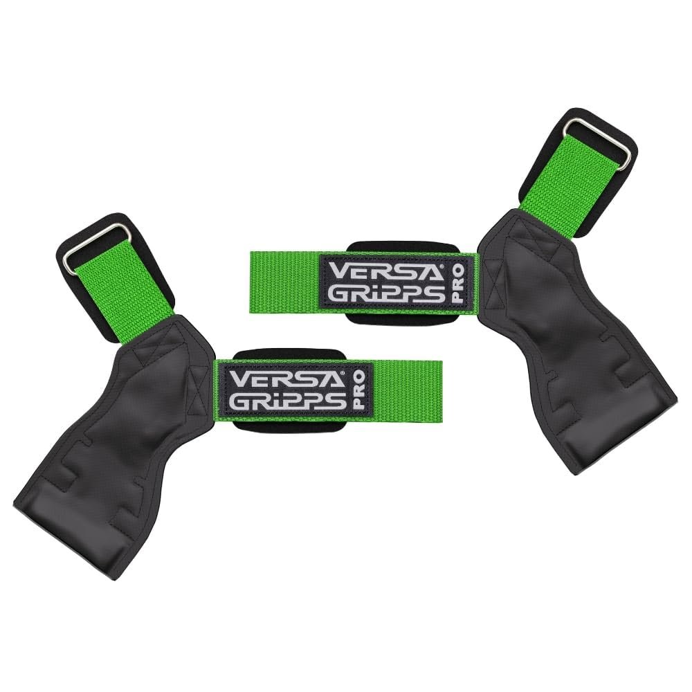 Versa Gripps Pro, Made in USA, Wrist Straps for Weightlifting Alternative, Best Training Accessory, SM, Lime