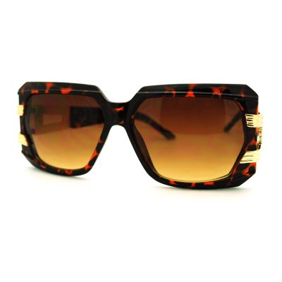 Bold Oversized Square Sunglasses Modern Hip Hop Celebrity Fashion Tortoise