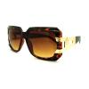 Bold Oversized Square Sunglasses Modern Hip Hop Celebrity Fashion Tortoise view 3