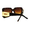 Bold Oversized Square Sunglasses Modern Hip Hop Celebrity Fashion Tortoise view 4