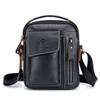 Men's Small Shoulder Bag, Genuine Leather Bag, Retro lightweight Cross Body Everyday Satchel Bag for Business Casual Sport Hiking Travel view 1