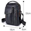 Men's Small Shoulder Bag, Genuine Leather Bag, Retro lightweight Cross Body Everyday Satchel Bag for Business Casual Sport Hiking Travel view 4