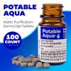 Potable Aqua Water Purification Tablets, Portable and Effective Water Purification Solution for Camping, Hiking, Emergencies, Natural Disasters and International Travel, Two 50ct Bottles, Blue view 2