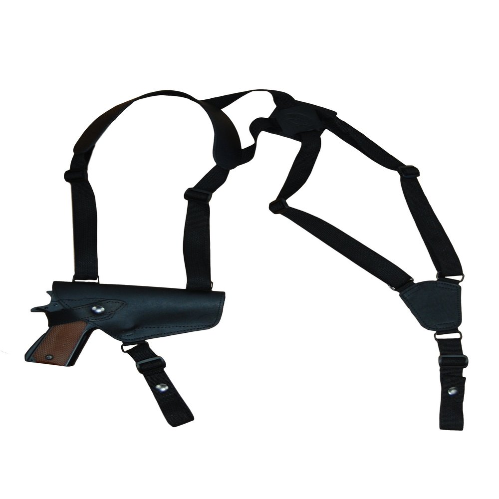 Barsony Horizontal Black Leather Shoulder Holster for S&W M&P 9mm 40 45 Left