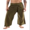 CandyHusky Thai Fisherman Pants - Lightweight Cotton Men Lounge Pants for Men, Yoga, Hippie, Pirate Pants Style Olive Green view 1