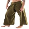CandyHusky Thai Fisherman Pants - Lightweight Cotton Men Lounge Pants for Men, Yoga, Hippie, Pirate Pants Style Olive Green view 2