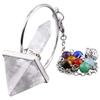 TUMBEELLUWA Healing Crystal Quartz 7 Chakra Pendulum Dowsing Gemstone Divination Reiki Stone,Rock Quartz view 1