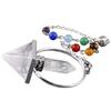 TUMBEELLUWA Healing Crystal Quartz 7 Chakra Pendulum Dowsing Gemstone Divination Reiki Stone,Rock Quartz view 3