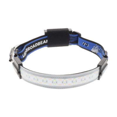 OPTIMAL VENTURES LED Headlamp Liteband Super Lightweight Flex 300 Lumen Bright Head Lamp, AAA Battery Powered Headlamps, Camping, Running, Hard Hat Light, Best Rated for Forehead Flashlight, Blue