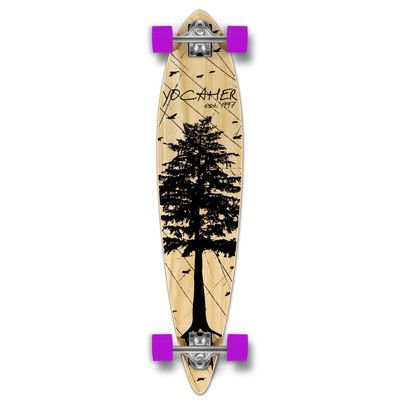 Yocaher Longboard Skateboard Complete Pintail Cruiser 40" x 9" w/BLACKWIDOW Premium Black Grip Tape, Heavy Duty Aluminum Alloy Truck, 71mm Longboard Wheels - in The Pines Natural