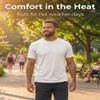 Arctic Cool Mens Crew Neck Cooling T-Shirt  Sweat-Activated Moisture Wicking Performance Tee for Hot Weather, Outdoor Work & Training, Arctic White, L view 3