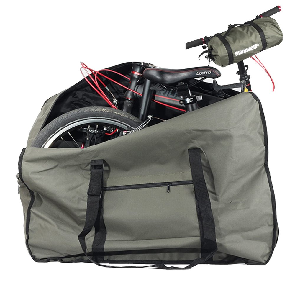 CamGo 20 Inch Folding Bike Bag - Wear-resistant Bicycle Travel Case Outdoors Bike Transport Bag for Cars Train Air Travel (Army Green, 20 inch)