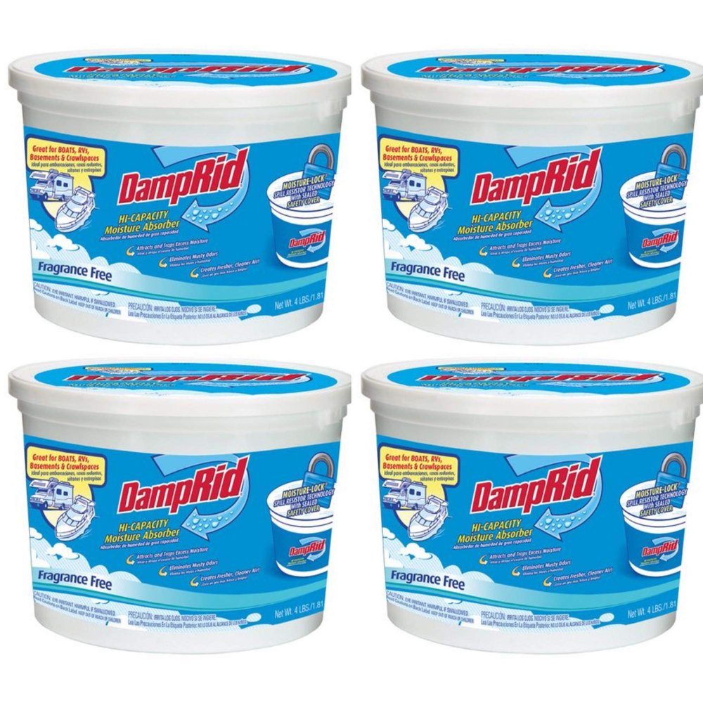 DampRid FG50T HI-Capacity Moisture Absorber, 2-Pack, 4-Pound, 2 Piece (2 Case(2-Units))