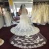 MisShow,White Lace Edge Cathedral Length Wedding Bridal Veil with Comb view 3