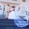 MisShow,White Lace Edge Cathedral Length Wedding Bridal Veil with Comb view 4
