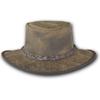 Barmah Hats Foldaway Bronco Leather Hat 1060BL / 1060BR / 1060RU (Medium, Rustic) view 2