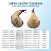 Laken Spanish Bota Bag Leather Canteen Pouch for Wine and Water - Wine Skin Bag with Strap for Travel, Camping, Hiking | Kidney Shape - 1 Liter view 3
