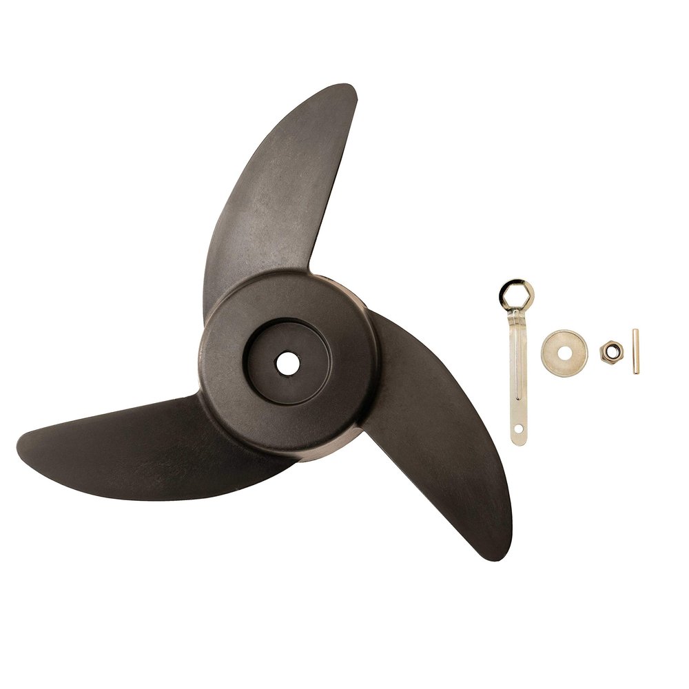 Newport 3-Blade Trolling Motor Propeller Kit  Compatible with 55lb, 62lb & 86lb Newport Motors  Includes Hardware & Spanner Tool  Durable Fiberglass Nylon  10.1 Diameter