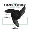 Newport 3-Blade Trolling Motor Propeller Kit  Compatible with 55lb, 62lb & 86lb Newport Motors  Includes Hardware & Spanner Tool  Durable Fiberglass Nylon  10.1 Diameter view 4