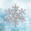 EVER FAITH Austrian Crystal Bridal Elegant Stunning Snowflake Flower Brooch Clear Silver-Tone view 2