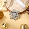 EVER FAITH Austrian Crystal Bridal Elegant Stunning Snowflake Flower Brooch Clear Silver-Tone view 3