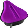 Bikeroo Comfort Bike Seat Cushion - Purple Wide Padded Gel Cover for Exercise, Mountain & Road Bikes, Universal Fit for Peloton & Stationary Bikes view 1