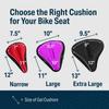 Bikeroo Comfort Bike Seat Cushion - Purple Wide Padded Gel Cover for Exercise, Mountain & Road Bikes, Universal Fit for Peloton & Stationary Bikes view 4