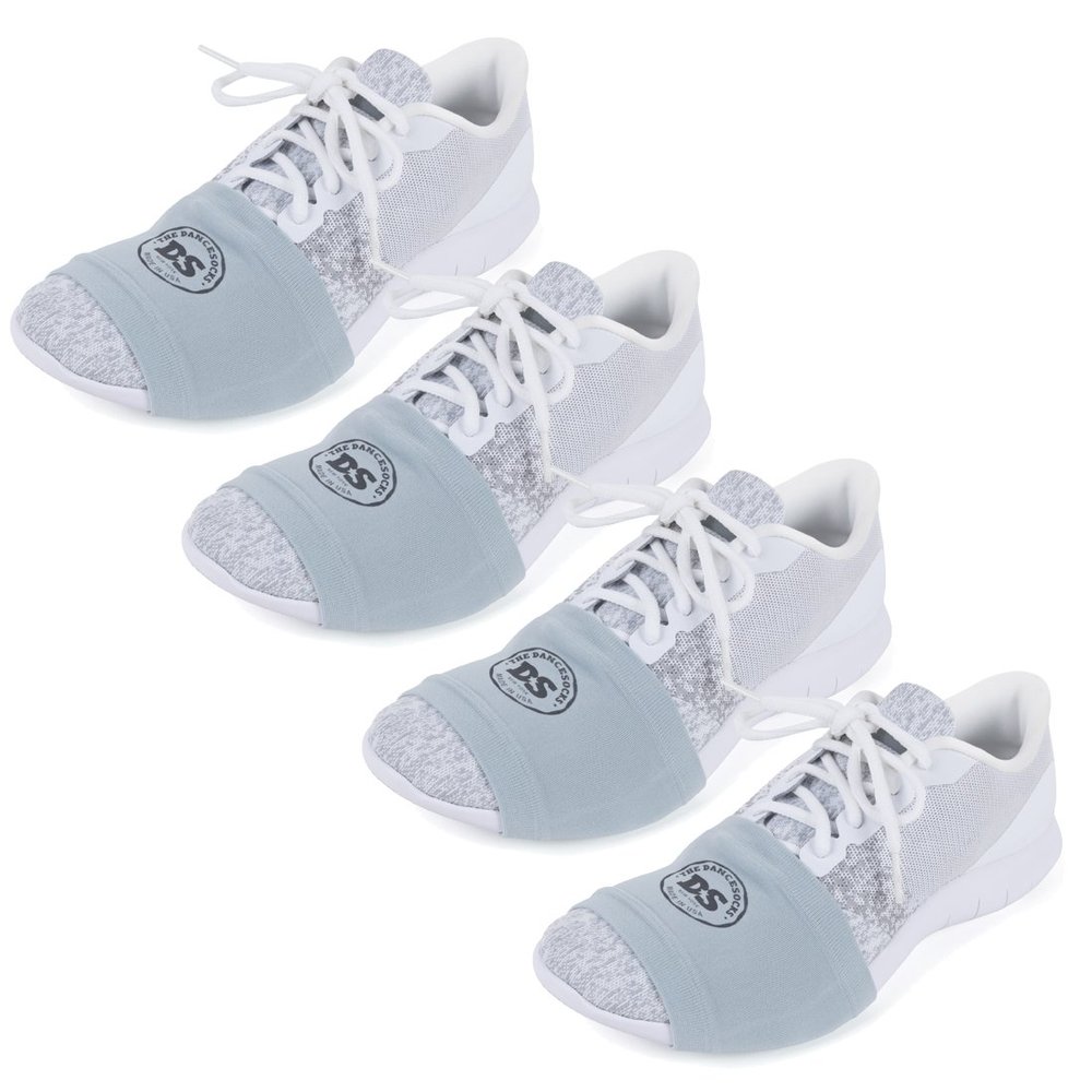 THE DANCESOCKS Made in USA Original Over Sneaker Socks for Dance on Smooth Floors (4/Pairs - Light Grey)