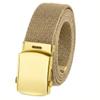 BC Belts Canvas Web Belt Military Style with Brass Buckle and Tip 54" Long Many Colors (Tan) view 1
