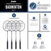 Franklin Sports Badminton Set - Backyard Badminton Net Set - Rackets and Birdies Included - Backyard or Beach Badminton Set - Professional Set, White (52633) view 2