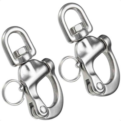 Five Oceans 2-3/4" Pin Release Snap Shackle with Swivel Eye, AISI316 Stainless Steel, 2-Pack - FO443-M2
