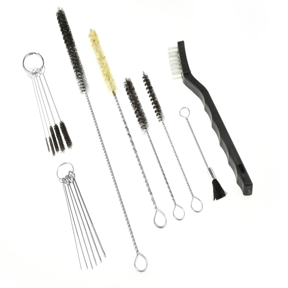 SE Brush Cleaning Sets Nlylon Bristles Varying Sizes for Versatile Tasks Spray and Paint Guns, Barrels, and Other Tools (TC02-17)
