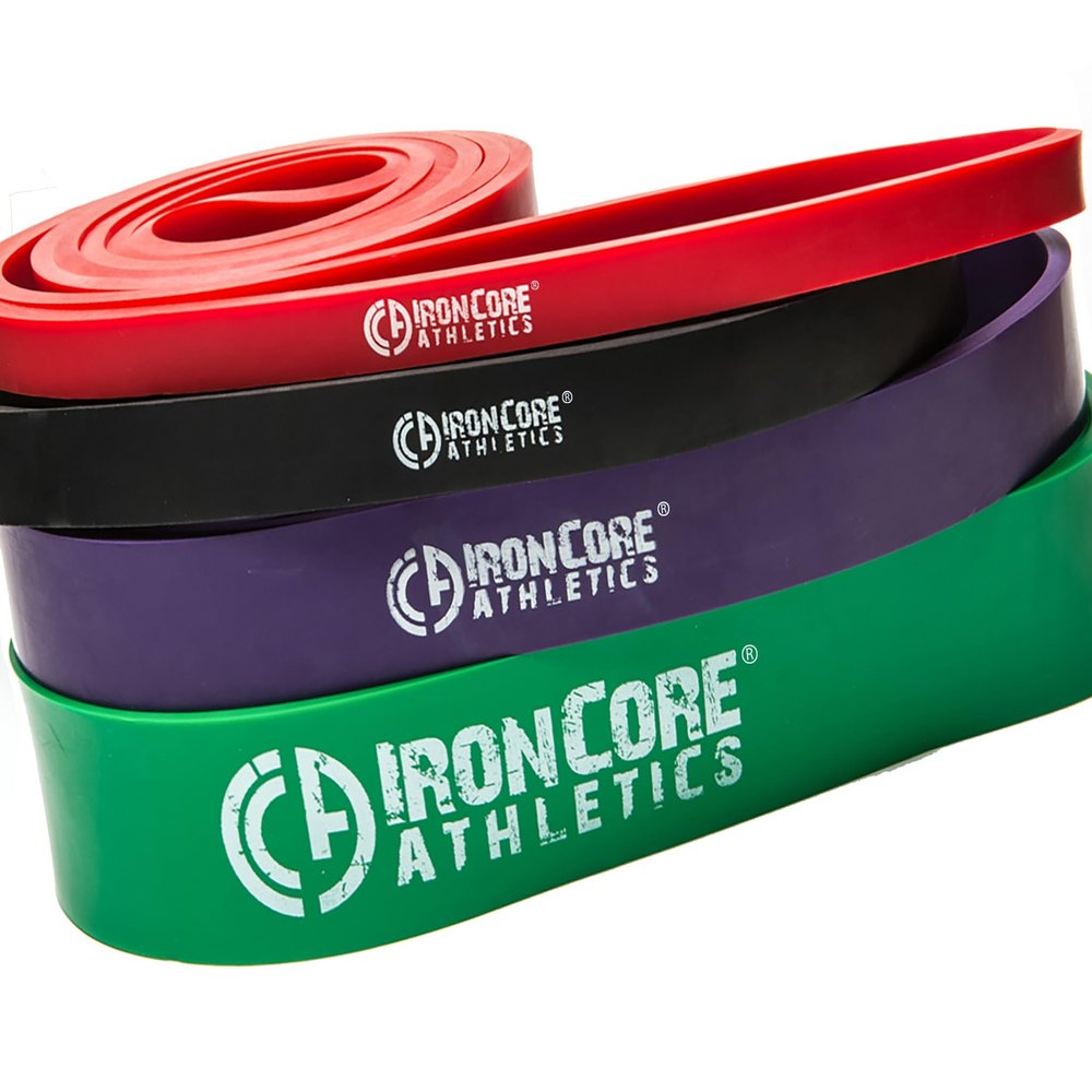Iron Core Athletics Pull-Up Assistance Bands - Heavy Long Loop Resistance Bands Set 10-120 lbs for Men & Women | Ideal for Strength Training, Powerlifting, Home & Gym Workouts