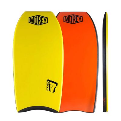MOREY Boogie Board. Mach 7, Bodyboard; Body Boards for Beach, Single REX Stringer (Embedded Rod) for Durability, Engineered with HDPE Slick Bottom for Speed (2026 Model)