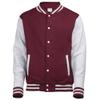 Awdis Unisex Varsity Jacket (M) (Burgundy / Heather Grey) view 1