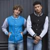 Awdis Unisex Varsity Jacket (M) (Burgundy / Heather Grey) view 2