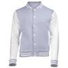 Awdis Unisex Varsity Jacket (M) (Burgundy / Heather Grey) view 4