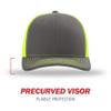 Richardson Unisex 112 Trucker Adjustable Snapback Baseball Cap, Split Charcoal/Neon Yellow, One Size Fits Most view 2