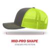 Richardson Unisex 112 Trucker Adjustable Snapback Baseball Cap, Split Charcoal/Neon Yellow, One Size Fits Most view 3