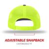 Richardson Unisex 112 Trucker Adjustable Snapback Baseball Cap, Split Charcoal/Neon Yellow, One Size Fits Most view 4