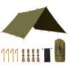 FREE SOLDIER Waterproof Portable Tarp Multifunctional Outdoor Camping Traveling Awning Backpacking Tarp Shelter Rain (Brown 1010.5ft) view 1