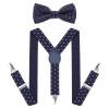 AWAYTR Child Kids Suspenders Bowtie Set - Adjustable Suspender Set for Boys and Girls(25Inches (3 Years to 6 Years),Navy blue Polka dot) view 1