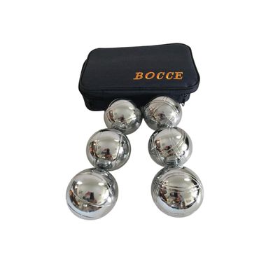 BuyBocceBalls Listing -73mm Metal Petanque/Boules Set with 6 Silver Balls and blackCase