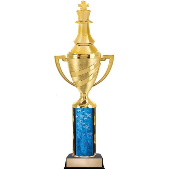 Chess Piece Trophies - 14.8" Chess Tournament Trophy with Gold Cup Great for Chess King Awards Prime